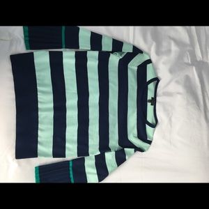 Spring striped flared sleeve sweater